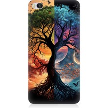 Teknomeg Xiaomi Mi 5s Uyumlu Dört Mevsim Gece Gündüz Ağaç Desenli Silikon Kılıf