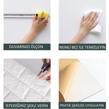 BienHome 70X77 cm Beyaz 0,54M² 3D Dekoratif Kendinden Yapışkanlı Esnek Duvar Kağıdı Kaplama Paneli Köpük