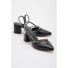 Ccway Taş Detay Kadın Topuklu Ayakkabı SİYAH CİLT