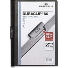 Durable 2209 Duraclip 60 25 Sayfa Kapasiteli Sıkıştırmalı Dosya Siyah Renk