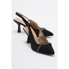 Kadın Taşlı Topuklu Ayakkabı SİYAH ZRA