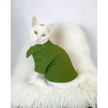 Kemique Grass Green Kedi Gömleği Kedi Kıyafeti  Kedi Elbisesi