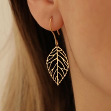 Nox Jewelry 925 Ayar Gümüş Küçük Boy Yaprak Küpe