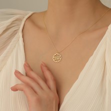 Nox Jewelry 14 Ayar Mikron Altın Kaplama İki İsimli Dal Desenli Gümüş Kolye - CN00221