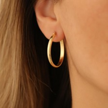 Nox Jewelry 925 Ayar Gümüş 3mm Halka Küpe - 26MM