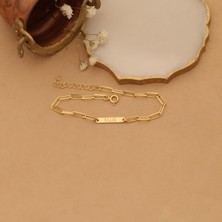 Nox Jewelry 925 Ayar Gümüş Kişiye Özel Isim Yazılı Ataç Bileklik