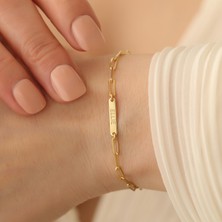 Nox Jewelry 925 Ayar Gümüş Kişiye Özel Isim Yazılı Ataç Bileklik