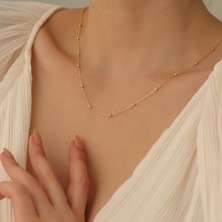 Nox Jewelry 925 Ayar Gümüş Top Detaylı Forse Zincir