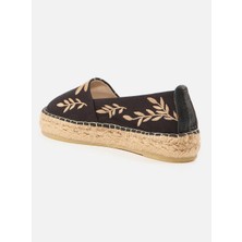 Su Espadril Nataly Siyah-Ekru Kadın Düz Espadril