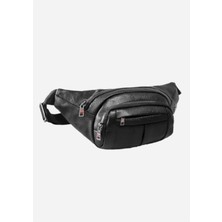 Tuldar Unisex Siyah Deri Usb Kulaklık Çıkışlı Crossbody Çapraz Omuz Göğüs Ve Bel Çantası tul360