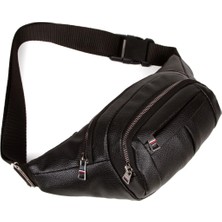 Tuldar Unisex Siyah Deri Usb Kulaklık Çıkışlı Crossbody Çapraz Omuz Göğüs Ve Bel Çantası tul360