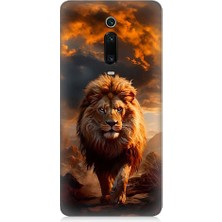 Teknomeg Xiaomi Mi 9t Uyumlu Yırtıcı Aslan Kral Desenli Silikon Kılıf