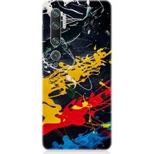 Teknomeg Xiaomi Mi Note 10 Uyumlu Renkli Boyalar Desenli Silikon Kılıf