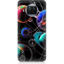 Teknomeg Xiaomi Mi 10T Lite Uyumlu Sci Fi Gezegenler ve Vektörler Desenli Silikon Kılıf