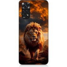 Teknomeg Xiaomi Redmi Note 11 Uyumlu Yırtıcı Aslan Kral Desenli Silikon Kılıf