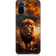 Teknomeg Xiaomi Redmi Note 10 Uyumlu Yırtıcı Aslan Kral Desenli Silikon Kılıf