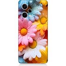 Teknomeg Xiaomi Redmi Note 12 Pro 5g Uyumlu Renkli Çiçekler Damlacık Desenli Silikon Kılıf