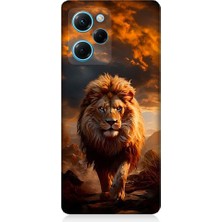 Teknomeg Xiaomi Poco X5 Pro Uyumlu Yırtıcı Aslan Kral Desenli Silikon Kılıf