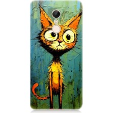 Teknomeg Xiaomi Redmi 5 Uyumlu Meraklı Şapşik Kedi Desenli Silikon Kılıf