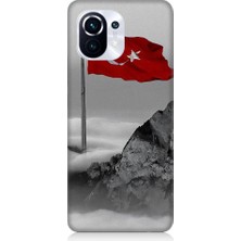 Teknomeg Xiaomi Mi 11 Pro Uyumlu Bayrak ve Dağ Desenli Silikon Kılıf