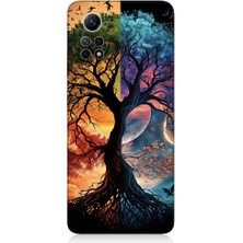 Teknomeg Xiaomi Redmi Note 12 Pro 4g Uyumlu Dört Mevsim Gece Gündüz Ağaç Desenli Silikon Kılıf