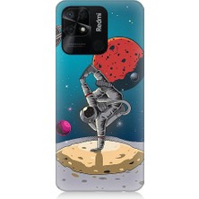 Teknomeg Xiaomi Redmi 10C Uyumlu Break Dans Yapan Astronot Desenli Silikon Kılıf