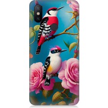 Teknomeg Xiaomi Mi A2 Uyumlu Arı Kuşu ve Gül Desenli Silikon Kılıf