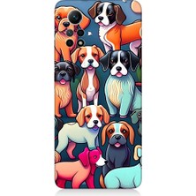 Teknomeg Xiaomi Redmi Note 12 Pro 4g Uyumlu Sevimli Pastel Köpekler Desenli Silikon Kılıf