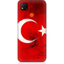 Teknomeg Xiaomi Redmi 9c Uyumlu Türk Bayrağı  Desenli Silikon Kılıf