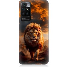Teknomeg Xiaomi Redmi 10 Uyumlu Yırtıcı Aslan Kral Desenli Silikon Kılıf