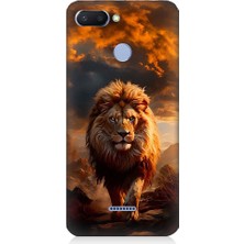 Teknomeg Xiaomi Redmi 6 Uyumlu Yırtıcı Aslan Kral Desenli Silikon Kılıf