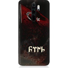 Teknomeg Xiaomi Redmi Note 8 Pro Uyumlu Bayrak ve Türk Desenli Silikon Kılıf