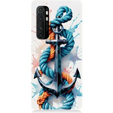 Teknomeg Xiaomi Mi Note 10 Lite Uyumlu Gemi Çapası Desenli Silikon Kılıf
