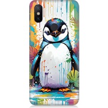 Teknomeg Xiaomi Mi A2 Uyumlu Sevimli Penguen Desenli Silikon Kılıf