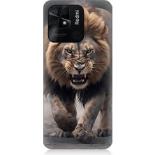 Teknomeg Xiaomi Redmi 10C Uyumlu Saldırgan Aslan Desenli Silikon Kılıf