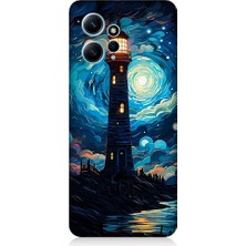 Teknomeg Xiaomi Redmi Note 12 Uyumlu Ay Işığında Yalnız Deniz Feneri Desenli Silikon Kılıf