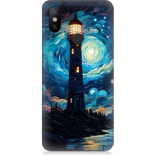 Teknomeg Xiaomi Mi A2 Lite Uyumlu Ay Işığında Yalnız Deniz Feneri Desenli Silikon Kılıf