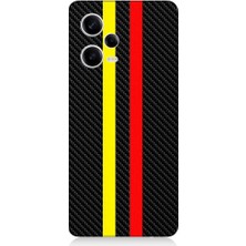 Teknomeg Xiaomi Redmi Note 12 Pro 5g Uyumlu Sarı Kırmızı Karbon Motif Desenli Silikon Kılıf