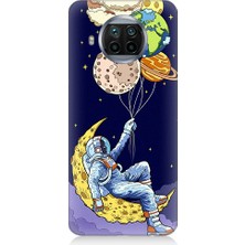 Teknomeg Xiaomi Mi 10T Lite Uyumlu Astranot ve Gezegen Balonlar Desenli Silikon Kılıf