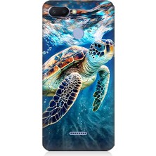 Teknomeg Xiaomi Redmi 6 Uyumlu Deniz Kaplumbağası Desenli Silikon Kılıf