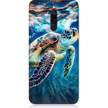 Teknomeg Xiaomi Redmi 8 Uyumlu Deniz Kaplumbağası Desenli Silikon Kılıf