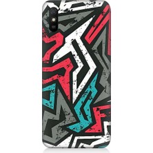 Teknomeg Xiaomi Redmi 9A Uyumlu Grafiti Mozaik Desenler Desenli Silikon Kılıf