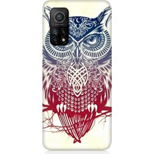 Teknomeg Xiaomi Mi 10T Pro Uyumlu Mistik Tribal Baykuş Desenli Silikon Kılıf