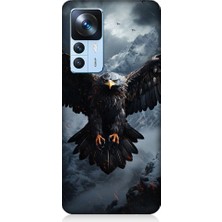 Teknomeg Xiaomi Mi 12T Pro Uyumlu Uçan Savaşçı Kartal Desenli Silikon Kılıf