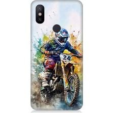 Teknomeg Xiaomi Mi A2 Uyumlu Motorsikletçi Desenli Silikon Kılıf
