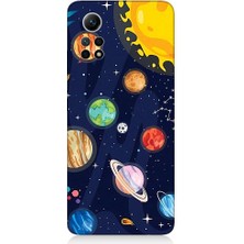 Teknomeg Xiaomi Redmi Note 12 Pro 4g Uyumlu Gezegenler ve Yıldız Haritası Desenli Silikon Kılıf