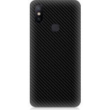 Teknomeg Xiaomi Mi A2 Lite Uyumlu Siyah Karbon Motif Desenli Silikon Kılıf
