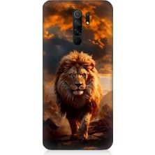 Teknomeg Xiaomi Redmi 9 Uyumlu Yırtıcı Aslan Kral Desenli Silikon Kılıf