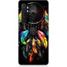 Teknomeg Xiaomi Mi Note 10 Lite Uyumlu Renki Dream Catcher Düş Kapanı Desenli Silikon Kılıf