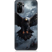 Teknomeg Xiaomi Redmi Note 10 Uyumlu Uçan Savaşçı Kartal Desenli Silikon Kılıf